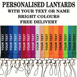 ROLSELEY Printed or Plain Lanyards - Personalized custom Neck Strap with Text