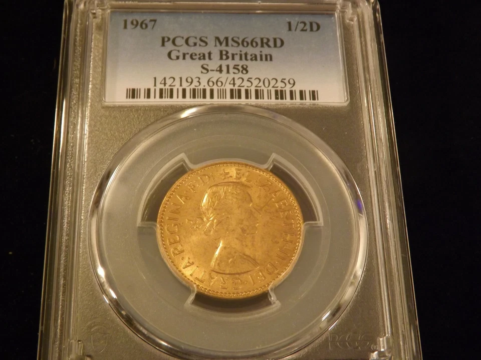 1967   1/2 D         GREAT BRITAIN        PCGS  MS 66 RD - Image 1 of 2