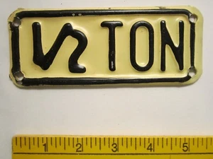 LICENSE PLATE Truck Tag WEIGHT TOPPER 1947 KANSAS 1/2 Ton Trlr Tab [Z289D15] - Imagen 1 de 1