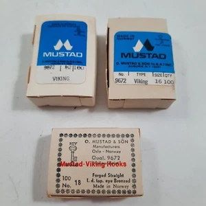 Ganchos para moscas MUSTAD 9672 talla 12, 16 y 18 3 ganchos de caña larga nuevos en caja - Imagen 1 de 5