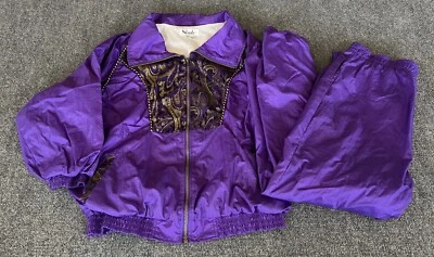 Traje de chándal Spade para mujer L de colección años 90 púrpura tapiz costero abuela ama de casa Foto 1 de 4