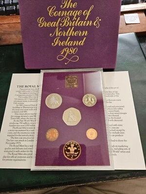 1980 Great Britain  Northern Ireland Proof Set  Hard Plastic Case and Cardboard - Image 1 of 4