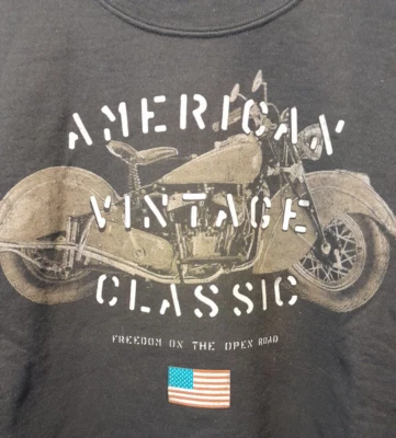 Moletom preto unissex American Vintage clássico Freedom on the Open Road médio - Imagem 1 de 4