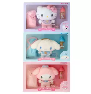 Cinnamon Roll Hello Kitty My Melody Baby Plush Toy Care Set Sanrio Official JP - Picture 1 of 29