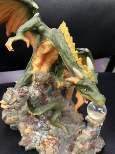 DRAGON SUMMIT COLLECTION 8" STANDING WITH WATER ORB GUARDING ITS HOARD - As Is - Bild 1 von 17