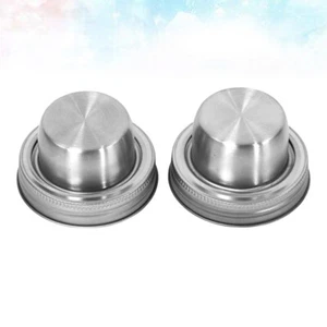 Jar Shaker Lid Stainless Steel Jar Shaker Lid Caps Cocktail Dredge Flour Lids - Picture 1 of 11