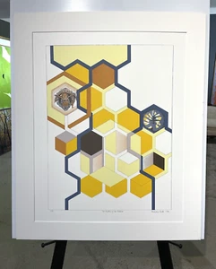 Feministische Künstlerin Barbara Smith 1978 Serigraphie Mystery of the Beehive 2/42 - Bild 1 von 12