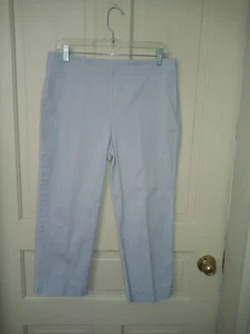 VGC Talbots Heritage sz 10 High Rise Flat Front Very Pale Blue Capri Pant - Picture 1 of 12