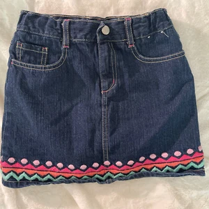 Gymboree Girls skirt blue denim size 9 adjustable waist Aztec Embroidery. A1 - Picture 1 of 6