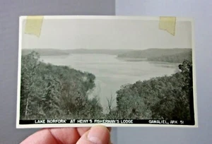 Lake Norfolk Heiny's Fisherman's Lodge Gamaliel Ark Real Photo Vintage Postcard - Picture 1 of 3