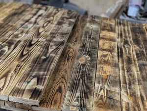 1 m² verbrannte Altholz Palettenholz Wandverkleidung DIY Möbel - Bild 1 von 10
