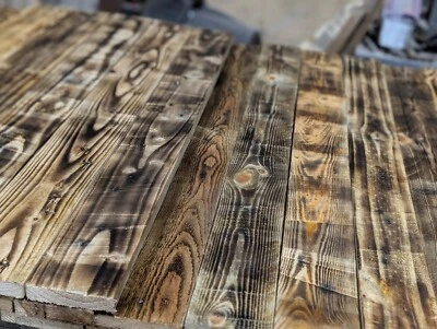 1m² Scorched Reclaimed Pallet Wood  Wall Cladding  DIY Furniture  - Image 1 of 4