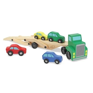 Melissa & Doug Car Carrier Truck & Cars Wooden Toy Set - Picture 1 of 6