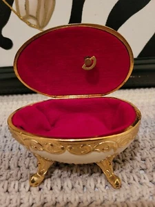 Prachtvolles Ei Schmuck Schmuckschatulle Fabarge Stil Eiform Musik Schmuckschatulle - Bild 1 von 10