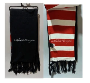 NWT! Exclusive Disney Mickey Mouse Black Red & White Tassel Scarf - Picture 1 of 13