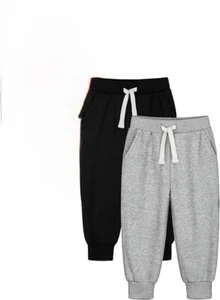 *Neu ohne Etikett* zwei Paar Kleinkinder HXP SWEATHOSEN ~ HELLGRAU & SCHWARZ ~ 2T - Bild 1 von 1