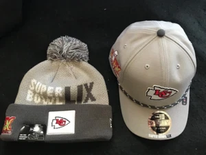 Juego de 2 Kansas City Chiefs SB 59 cálido puño tejido gorro y gorra artículos nuevos - Imagen 1 de 8
