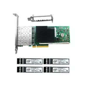 Intel 10Gbps PCI-e(3.0) x8 X710-DA4 Ethernet Server Adapter & Intel 850nm Module - Picture 1 of 8