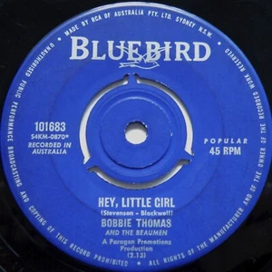 1966 BOBBIE THOMAS &BEAUMEN*HEY LITTLE GIRL/THAT LIUCKY OLD SUN*OZ BLUEBIRD 7"45 - Picture 1 of 6
