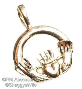 Irish Claddagh Charm / Anhänger EP vergoldet mit lebenslanger Garantie - Bild 1 von 12