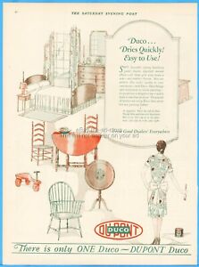 1927 Dupont Duco Finish Paint Chair Furniture Art Deco Vintage Magazine Print Ad