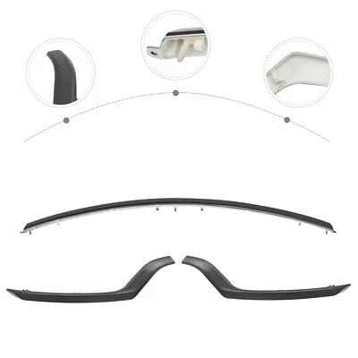 Fit 2018-2019 Ford Explorer Black 3Pcs Front Lower Bumper Trim Moldings Kit NEW - Imagem 1 de 4