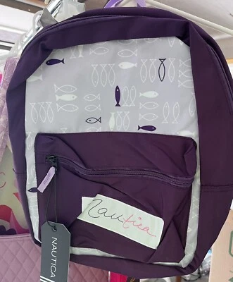 Nautica Girls Kids Fish print backpack Book Bag - School - NWT