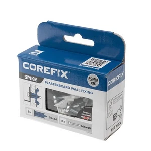 Corefix Spike Fissaggi per Cartongesso Resistente Confezione da 8, Kit Fai da Te con M5x40mm - Foto 1 di 9
