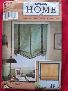 Uncut Simplicity Roman Style Window Shades w/Woven Tape Pattern 9117 Curtain - Picture 1 of 2
