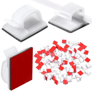 100 Pcs Adhesive Cable Clips Bulk Wire Holder for Cord Organizer Clips Cable Man - Afbeelding 1 van 12