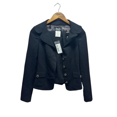 D&G Dolce & Gabbana Falda Traje Conjunto Mujer 6 Negro Blazer Chaqueta Hecho en Italia Foto 1 de 4