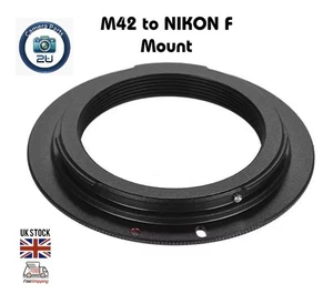 M42 to NIKON F Mount Camera Lens Adapter Manual Focus - Picture 1 of 11