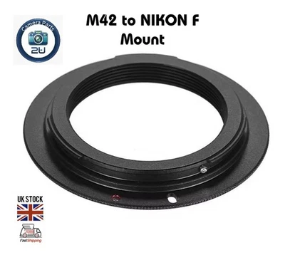 M42 Screw Lens to Nikon F Adapter Ring -mid AI AIS AF-D DSLR -mid Manual Focus - Image 1 of 4