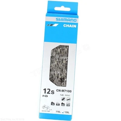 Shimano SLX CN-M7100 12-Speed MTB Bicycle Chain 126L with Quick-Link - Silver - Image 1 of 4