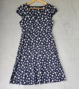 Toad & Co Kleid Damen klein blau Blumen Stretch Bio Baumwollmischung Reißverschlusstasche - Bild 1 von 10