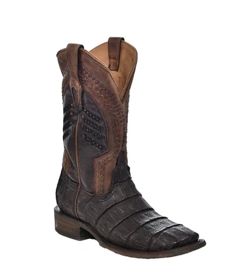 Nuevas botas occidentales Corral para hombre color marrón aceite caimán bordado y cuero tejido 8,5 D Foto 1 de 3