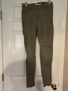 Girls Juniors Celebrity Pink Mid Rise Olive Green Colored Skinny Jeans - Picture 1 of 11