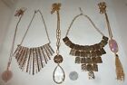 Jewelry Lot 23 Fashion Statement Runway Couture Necklaces Gold/Silver Tones Nice