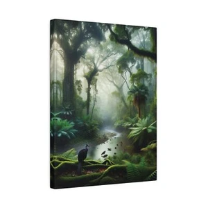 Canvas Print, Daintree Rainforest Jungle Scene Wall Art, Tropical Nature Decor, - Picture 1 of 5