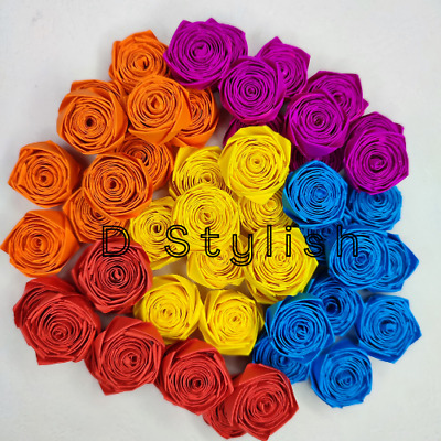 Rosas De Papel Para Plumar Flores Hechas A Mano Para Tarjeta De Felicitación Art Deco Lote De 25 Envío Gratuito • 7.84€