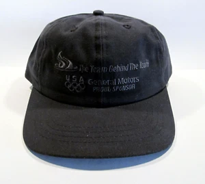 2000 USA Olympics The Team Behind The Team Black Cap Hat GM UAW With Tag  - Picture 1 of 8