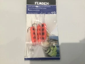 3 HOOK 4/0 WINGED SQUID MUPPET RIG RED AND BLACK - Picture 1 of 1