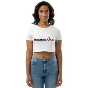 KooKooJuice Organic Crop Top White - Picture 1 of 9