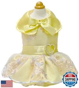 MaruPet Elegant Princess Lace Flower Fairym Dress Silky Tutu with Bowknot for - Picture 1 of 4