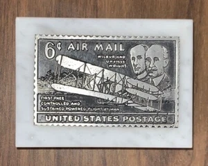 MINT Wright Brothers Airplane 6 Cents Air Mail US Postage Stamp Marble - Picture 1 of 4