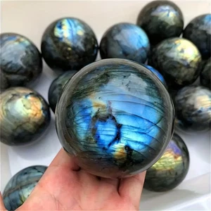 3-6CM Natural Labradorite Crystal Polished Sphere Ball 100% High Quality Healing - Picture 1 of 16