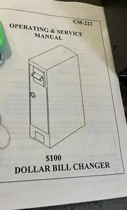 Máquina de cambio de billetes de dólar Coffee Inn's CM-222 manual de funcionamiento y servicio - Imagen 1 de 1