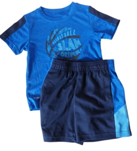 Athletic Works Basketball Slam Dunk Toddler Shorts Set Size 3T Blue  Dri Works - Picture 1 of 5