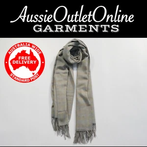 Elegante Bufanda de Acrílico Cálido Unisex Grueso GRIS Borla a Rayas - AOO - Imagen 1 de 2