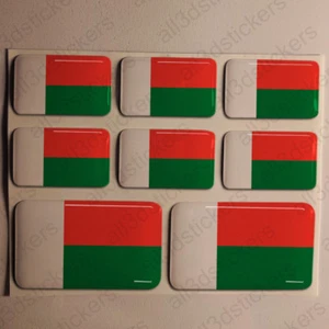 Adesivi Madagascar Adesivo Bandiera Madagascar Resinati 3D Resinato Resine  - Foto 1 di 1